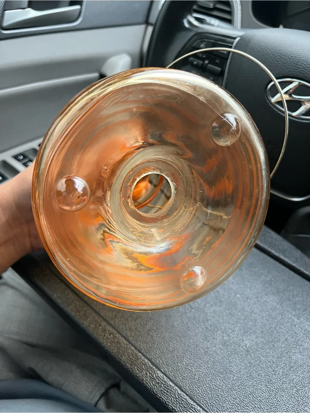 Amber Glass Honeycomb-Style Decorative Jar with Cork Lid
